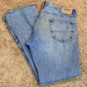 Levi Strauss Signature Jeans Mens 36x34 Blue Low Boot Bootcut Denim 2012